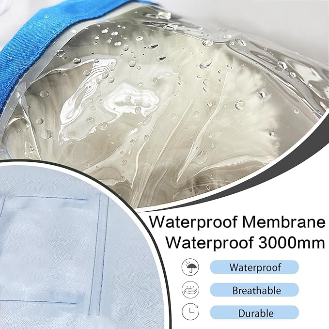 Dog Raincoat Waterproof, Adjustable Reflective Hooded Dog Rain Poncho with Leash Hole for Small Medium Large Dogs (Blue, XX-Large)