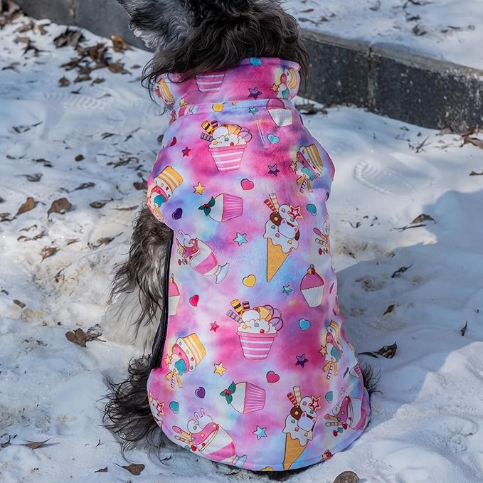 CuteBone Winter Dog Coat - Waterproof Windproof Reversible Vest, Thick Adjustable Cold Weather Jacket for Small Medium Large Dogs, Soft With Leash Hole