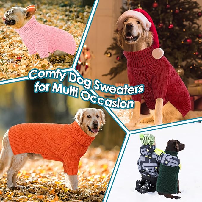AOFITEE Small Dog Sweater, XS Dog Sweater, Warm Dogs Halloween Sweaters, Dogs Winter Sweaters for Pet Girl Boy, Turtleneck Thick Puppy Sweatshirt Female Male for Yorkie, Chihuahua, XSmall