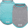 KYEESE 2 Pack Sun Protection Dog Shirts Quick Dry Soft Stretchy Dog T-Shirts with Reflective Label Tank Top Sleeveless Vest Pet Clothes for Small Medium Pet, Large, Grey+Blue