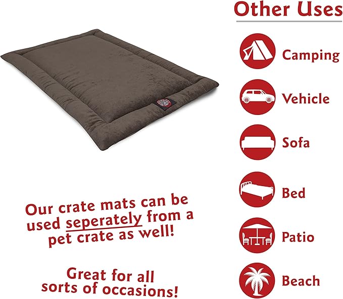 Majestic Pet Orthopedic Memory Foam Dog Crate Mat - Plush Pet Bed Pad for Crates & Kennels | USA Crafted | 48"x30" Villa Storm