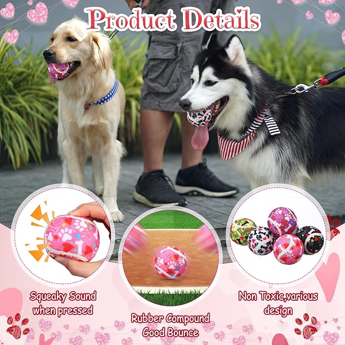 36 Pcs Dog Squeaky Tennis Balls 2.5 Inch Interactive Pet Toys Ball for Small Medium Large Dog Plush Chew Toys Teeth Cleaning for Aggressive Chewers Cat Interactive Training