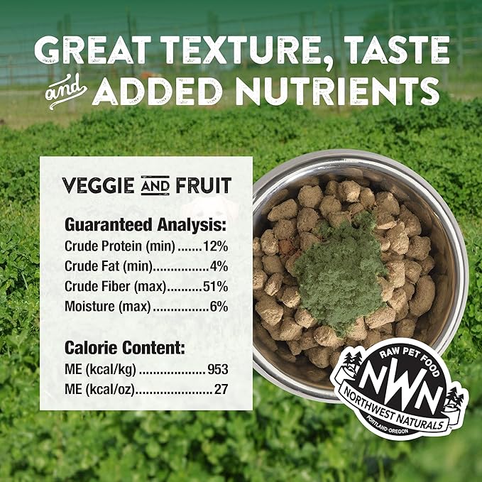 Northwest Naturals Freeze-Dried Veggie & Fruit Functional Topper - for Dogs & Cats - Healthy, Limited, Human Grade Ingredients, All Natural, Proudly Made in USA, 5 Oz (Pack of 2)