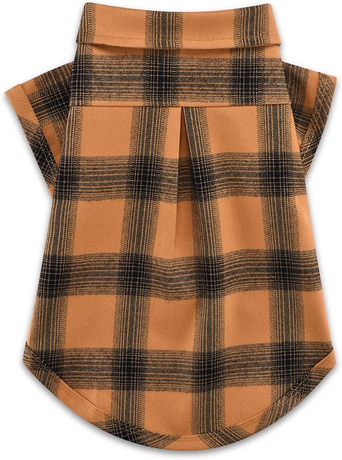 Koneseve Dog Shirt Plaid Dog Clothes for Small Dogs Boy Girl Cat Clothes Soft Puppy Outfit Adorable Pet T-Shirts Kitten Grid Costume Apparel Thanksgiving Christmas Clothing (Yellow; XL/Extra Large)
