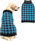 PUPTECK Dog Sweaters for Large Medium Small Dogs - Fall Classic Plaid Style Puppy Holiday Winter Coat Clothes Warm