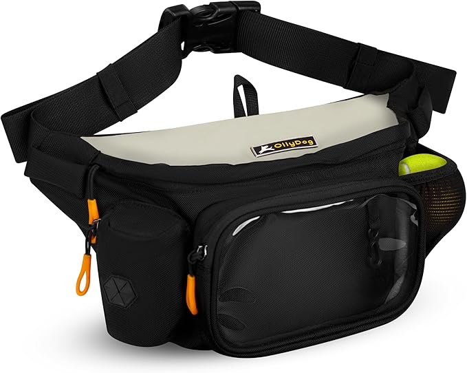 OllyDog Trailblazer Pack | Fanny Pack | Dog Treat Pouch | Includes Rubber Fetch Ball | Water-Resistant | Poop Bag Dispenser | Hands-Free | Dog Walking & Training