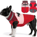 Dog Coats for Small Dogs, Waterproof Warm Dog Winter Jacket with Harness Built in, Reflective Puppy Cold Weather Coats Zip-up Pet Vest with Fleece Lined Dogs Snowsuit, Red Small
