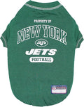 NFL New York Jets Dog T-shirt Large. - Licensed Shirt for Pets Team Colored with Team Logos- Premium Stretchable Materials for the comfort of your Dog & Cat