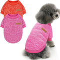 2 Pieces Pet Dog Classic Knitwear Sweater, Fleece Coat for Small,Medium Dogs,Warm Pet Dog Cat Clothes,Soft Puppy Customes for Chihuahua Yorkshire Tzu (Rose Red Orange,S)