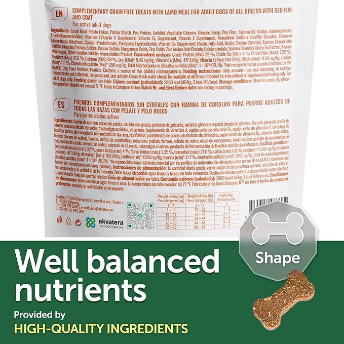Nature's Protection Grain Free Low Calorie Dog Treats - Training Dog Treats for Adult Small, Medium & Large Breed Dogs with Red Fur (Superior Care - Lamb, 5.29 oz)