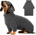 AOFITEE Small Dog Sweater, Dog Sweaters for Small Dogs Male, Thick Dogs Winter Sweatshirt Girl Boy, Pet Halloween Sweater, Classic Cable Turtleneck Holiday Knitwear for Pug Dachshund (Grey, S)