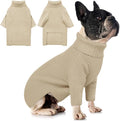 Queenmore Dog Sweaters for Small Dogs Male, Turtleneck Fall Pet Sweaters, Waffle KnitSweater for Doggie, Cat Sweater Puppy Coat, Apricot XS