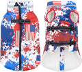 Large Dog Coat with Harness Built-in, Waterproof Reflective Fleece Lined - Warm Windproof Winter Jacket with Back Zipper, Cold Weather Snow Dog Coats - American Flag - XL