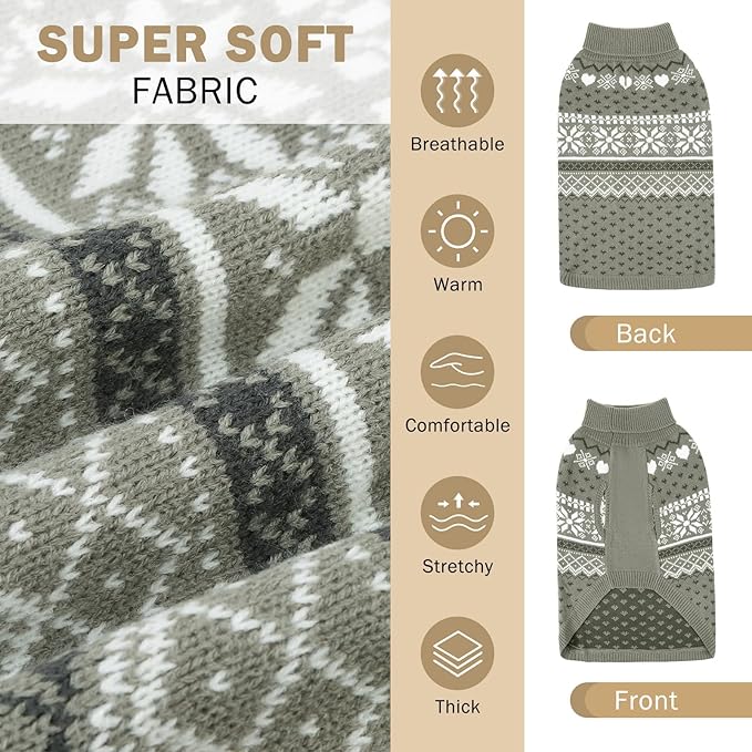 SCENEREAL Dog Sweaters for Small Dogs - Soft, Warm Turtleneck Small Dog Sweater, Ugly Knit Dog Christmas Outfits for Dachshund, Chihuahua, Pug, Yorkie,Winter Pet Clothes Girl Boy, XS