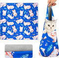 27.6“ Cat Wrap for Cutting Nails Self-Adherent Fabric Cat Wrap for Grooming Cat Restraint for Nail Clipping Anti-Escape Cat Calming Wrap Within 15lbs