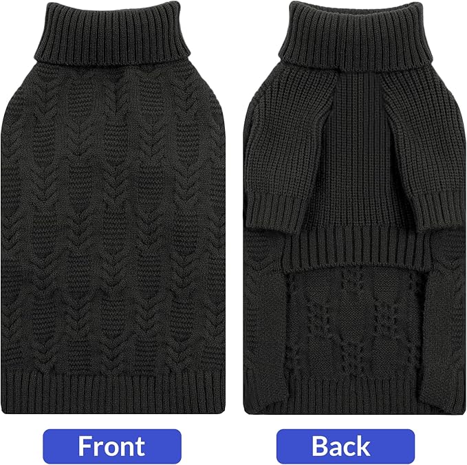 ASENKU XXL Dog Sweaters for Large Dogs Girls Boys, Doberman Sweater for Female Male, Winter Turtleneck Long Sleeve Pet Christmas Sweater for Pitbull Golden Labrador (Grey, 2XL)