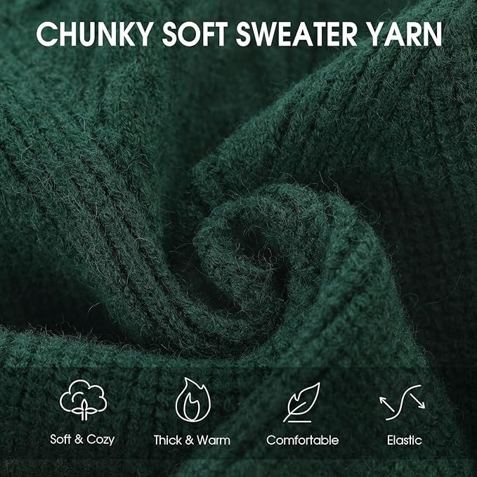 Queenmore Medium Dog Sweater, Dog Sweaters for Medium Dogs Girl or Boy, Medium Dog Christmas Sweater, Winter Doggie Sweatshirt Knitwear, Pet Chunky Warm Coat for Small Large Size Dogs, Green M