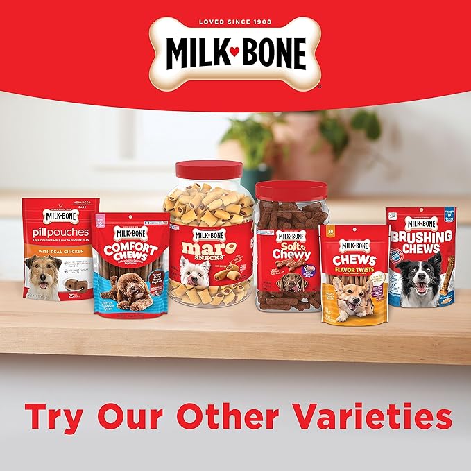 Milk-Bone Fresh Breath Brushing Chews, 48 Mini Daily Dental Dog Treats Scrubbing Action Helps Clean Teeth
