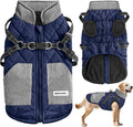 Mosucoirl Warm Dog Coats Pet Clothes, Waterproof Dogs Jacket Reflective Pet Outfits Winter Dog Cold Weather Coat Cozy Snow Jackets Vest for Small Medium Large Dogs Puppy Doggie (NavyBlue, S)