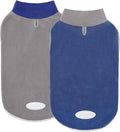 Cyeollo 2 Pack Reflective Dog Sweatshirt Pullover Fleece Vest with Leash Hole for Small Puppy Dogs Size S