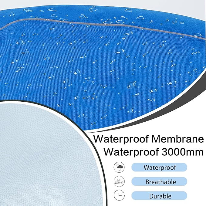 Waterproof Dog Raincoat, Adjustable Lightweight Dog Rain Jacket with Reflective Strip Leash Hole for Small Medium Large Dogs (Blue, Large(22-37lb))