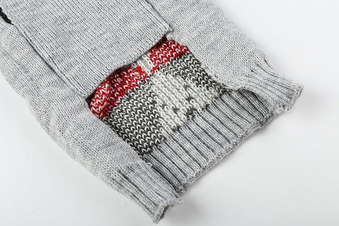 Grey Argyle Knit Pet Sweaters Clothes for Small Dogs, Classic Gray Medium M Size