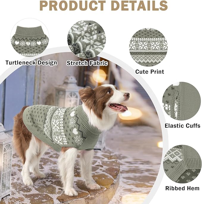 SCENEREAL Dog Sweaters for Small Dogs - Soft, Warm Turtleneck Small Dog Sweater, Ugly Knit Dog Christmas Outfits for Dachshund, Chihuahua, Pug, Yorkie,Winter Pet Clothes Girl Boy, XS