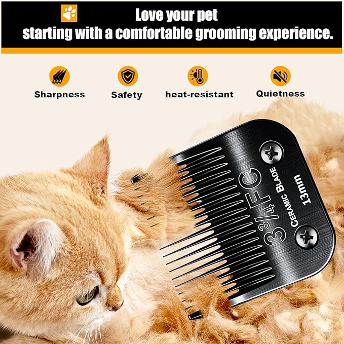 Dog Grooming Clipper Blades Replacement Compatible with Andis Dog Clippers,Most OsterA5, Wahl KM Series Pet Clippers (Black(3FC+4FC+5FC+7FC))
