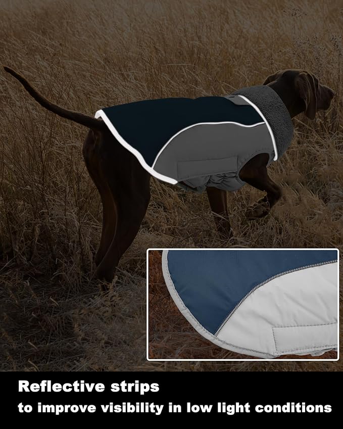 Doglay Dog Coat Waterproof Warm Dog Winter Jacket,Christmas Reflective Fleece Puppy Winter Coat with Harness Hole, Adjustable Snow Jacket for Small Medium Large Dogs