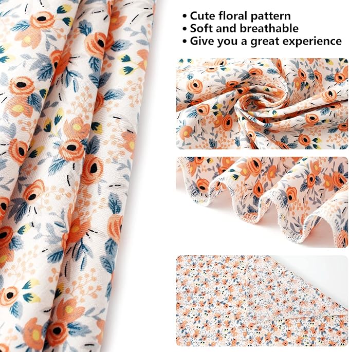 E-Clover Dog Bandanas & Matching Scrunchie Set Girl Cute Flower Dog Scarf Bibs Pet Bandana with Bow Tie for Small Dogs Puppy Owner Spring