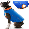 Gooby - Sports Vest, Fleece Lined Small Dog Cold Weather Jacket Coat Sweater with Reflective Lining, Blue, Large