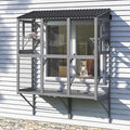 Cat Catio, Window Catio for Multiple Indoor Cats with 4 Jump Platforms, Cat Window Perch for Playing, Sunbathing, Napping, Waterproof Window Box Enclosure for Safely Enjoying Outdoor Sights