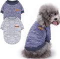 2 Pieces Pet Dog Classic Knitwear Sweater, Fleece Coat for Small,Medium Dogs,Warm Pet Dog Cat Clothes,Soft Puppy Customes for Chihuahua Yorkshire Tzu (Grey Navy,M)