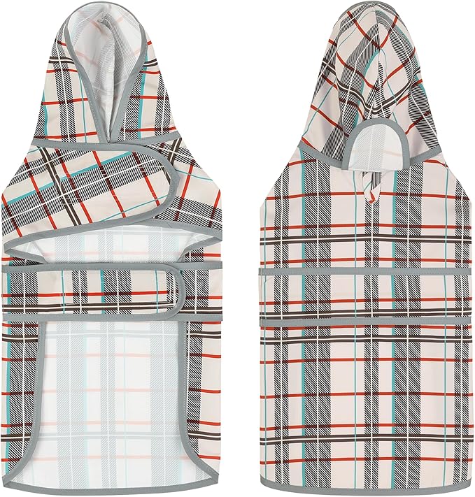 Dog Raincoat Hooded,Waterproof Rain Coat for Dogs with Adjustable Belly Strap,Reflective Strips, Lightweight Slicker Poncho Rain Jacket for Small Medium Large Dogs