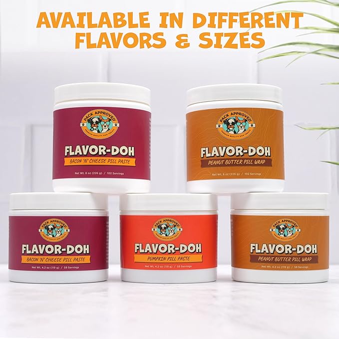 Flavor-Doh - Flavored Pill Wrap for Dogs to Hide Capsules and Create Pill Treats for Dogs - Easy-to-Use Treat Paste for Pet Medication - Pumpkin (4.2oz)