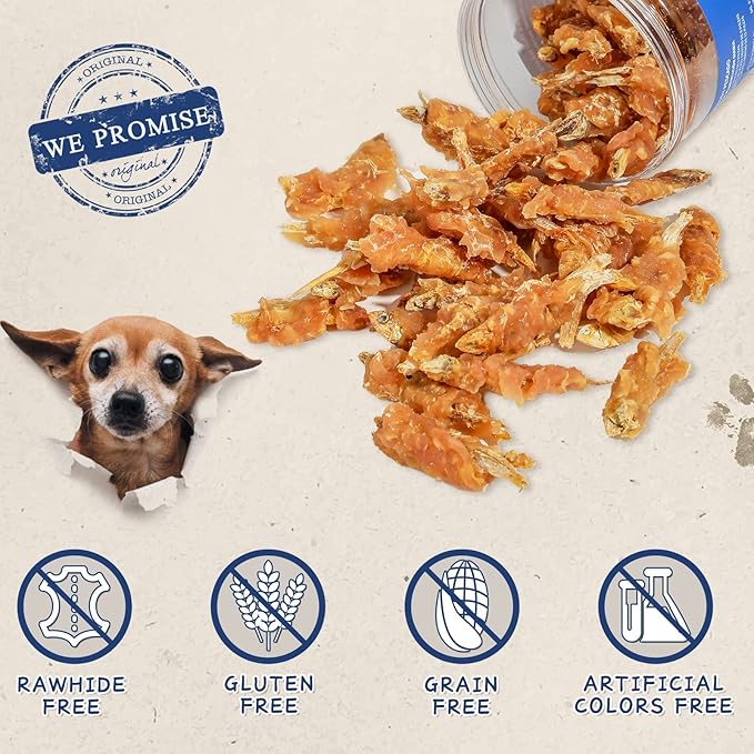 PAWUP Dog Treats Chicken & Fish, High in Protein and Omega-3, for Large Small Dogs, 10.5 oz