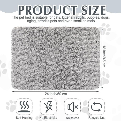 4 Pack Self Warming Cat Pads Self Heating Cat Mat Washable Homeless Dogs Thermal Pads Kennel Pad Reflects Body Heat Warm Crate Bed Mat for Indoor Outdoor Pet(Gray,18 x 24 Inch)