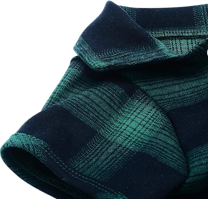 Koneseve Dog Shirt, Pet Plaid Clothes Shirt T-Shirt, Sweater Bottoming Shirt for Small Dog Cat Puppy Grid Adorable Wearing Stylish Cozy Halloween,Christmas Costumes (Green;L/Large)