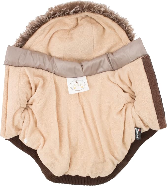 PET LIFE Classic Metallic Fashion Pet Dog Coat Jacket Parka w/ 3M Insulation and Removable Hood, Small, Metallic Grey