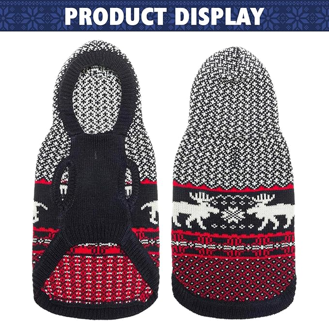 SCENEREAL Dog Sweater for Large Sized Dogs Girl Boy, Turtleneck Pullover Winter Puppy Clothes, Christmas Outfits, Pet Sweatshirt Apparel Knitwear for Golden Retriever, Labrador, Rottweiler, L