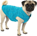 Kurgo Core Dog Sweater with Fleece Lining, Cold Weather Pet Jacket, Zipper Opening for Harness, Adjustable Neck, Year-Round for Small Dogs (Heather Blue, X-Small)