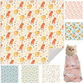 27.6" Cat Grooming Wrap, Cat Wrap for Cutting Nails, Self-Adherent Fabric Wrap for Cats, Cat Burrito Wrap Anti-Scratch, Anti-Escape, Multifunctional Swaddle Wrap Pet Tool (Orange Kitten, X Large)