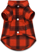 Koneseve Dog Shirt Plaid Dog Clothes for Small Dogs Boy Girl Cat Clothes Soft Puppy Outfit Adorable Pet T-Shirts Kitten Grid Costume Apparel Thanksgiving Christmas Clothing (Red#1; S/Small)