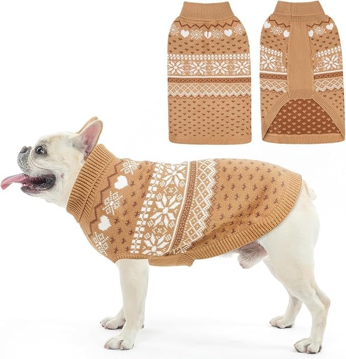SCENEREAL Dog Sweaters for Small Medium Dogs - Soft, Warm Turtleneck Small Dog Sweater, Ugly Knit Dog Christmas Outfits for Dachshund, Chihuahua, Pug, Yorkie,Winter Pet Clothes Male Female