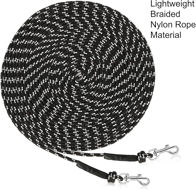 Rypet Reflective Cat Long Leash - 50 FT Escape Proof Walking Leads Yard Long Lead Durable Safe Personalized Extender Leash Traning Play Outdoor for Kitten, Puppy, Rabbit and Small Animals