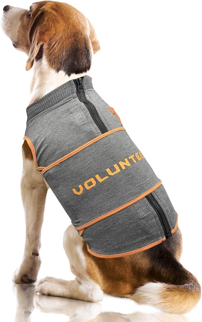 NCAA Tennessee Volunteers Dog Anxiety Shirt Calming Soothing Vest for Dogs Cats with Anxiety, Fears, Fireworks, Loud Noises, Dark, Lonely Keeps Dogs Calm Feeling Safe, Relaxing Jacket X-Small