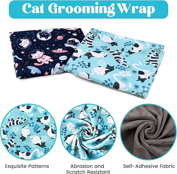 35.4" Cat Grooming Wrap, Cat Wrap for Cutting Nails, Anti-Scratch, Anti-Escape Calming Packaging, Cat Swaddle Wrap for Adult Cats, XX-Large