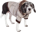 PET LIFE Classic Metallic Fashion Pet Dog Coat Jacket Parka w/ 3M Insulation and Removable Hood, Medium, Metallic Grey