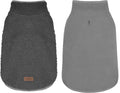 cyeollo Medium Dog Coat, Sherpa Dog Winter Coat Reversible Fleece Dogs Jackets Warm Doggie Sweater Vest for Small Medium Dogs Male with Leash Hole Soft Cold Weather Pet Clothes, Dark Grey XL