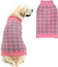PUPTECK Dog Sweaters for Large Medium Small Dogs - Fall Classic Plaid Style Puppy Holiday Winter Coat Clothes Warm